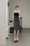 Swaying/Knit cashmere skirt SW23SS3B35 Deep gray